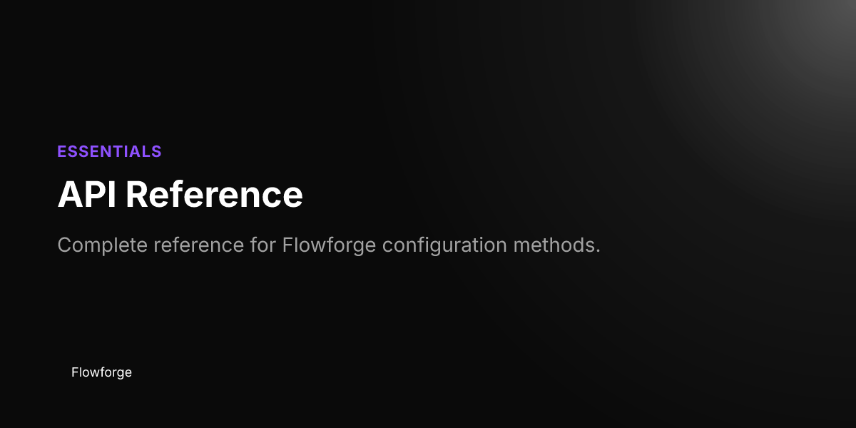 API Reference - Flowforge